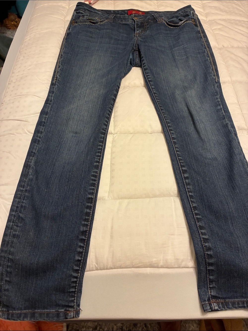 Seven7 Dark Blue Denim Jeans with Red Label
